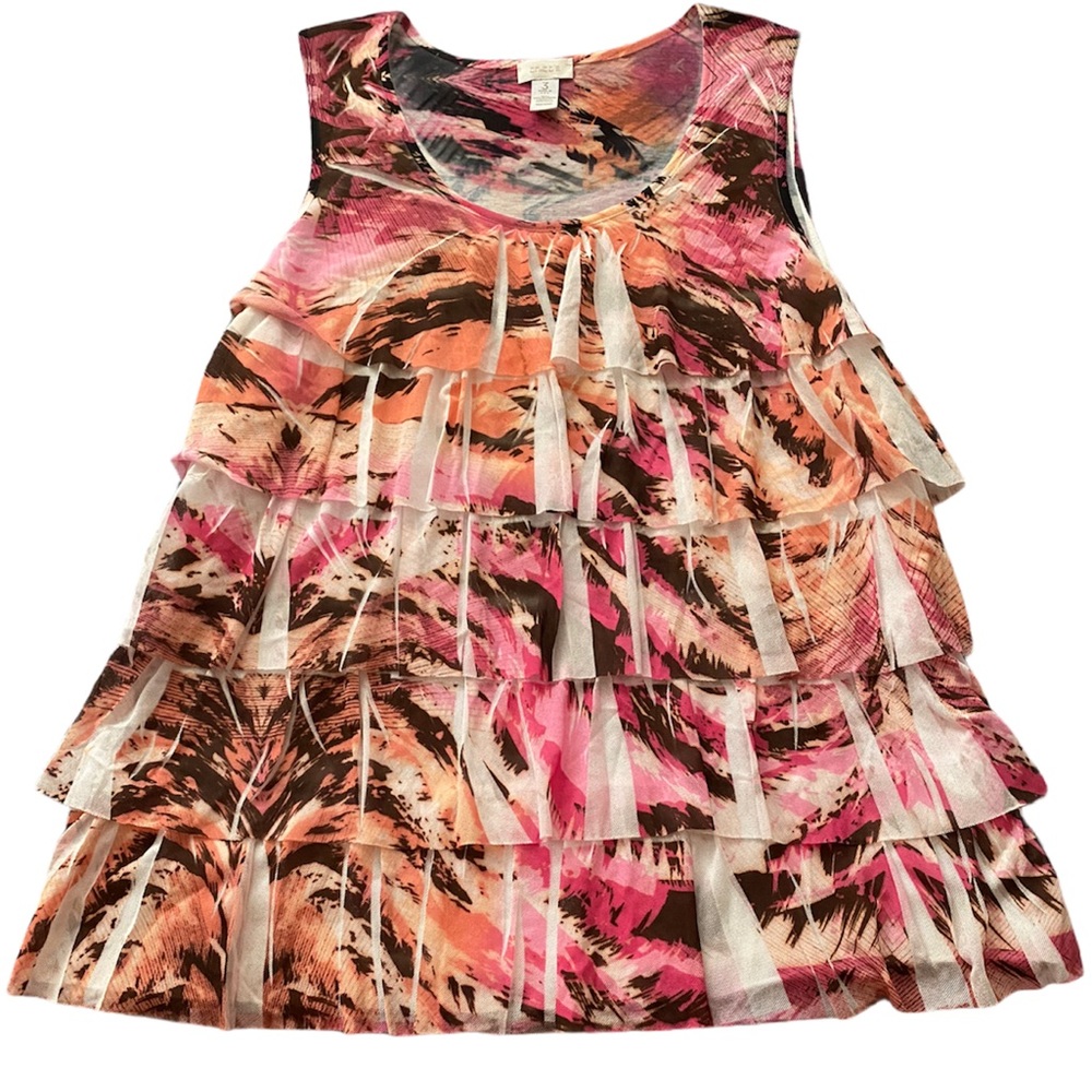 CHICO’S Multicolor Sleeveless Mesh Top